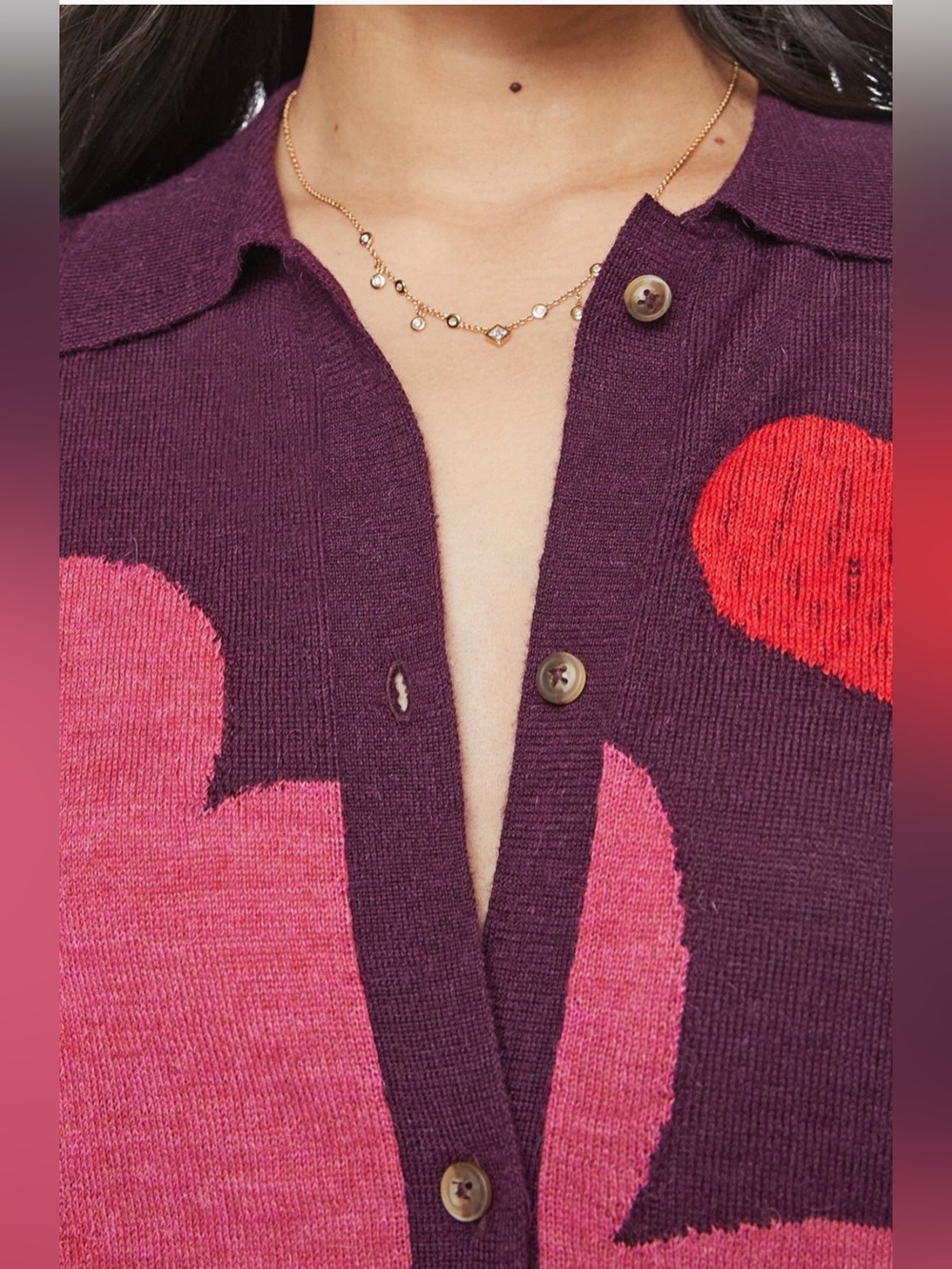 MOTHER The Racquet Abstract Print Alpaca Cardigan - Picture 4 of 9